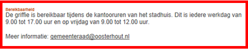 Vrijdag geen werkdag binnen gemeente Oosterhout
