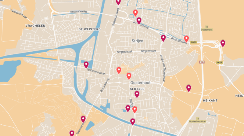 Als onveilig ervaren plaatsen in Oosterhout